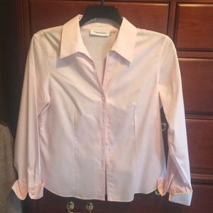 Size 10 Light Pink Calvin Klein Non-Iron Blouse